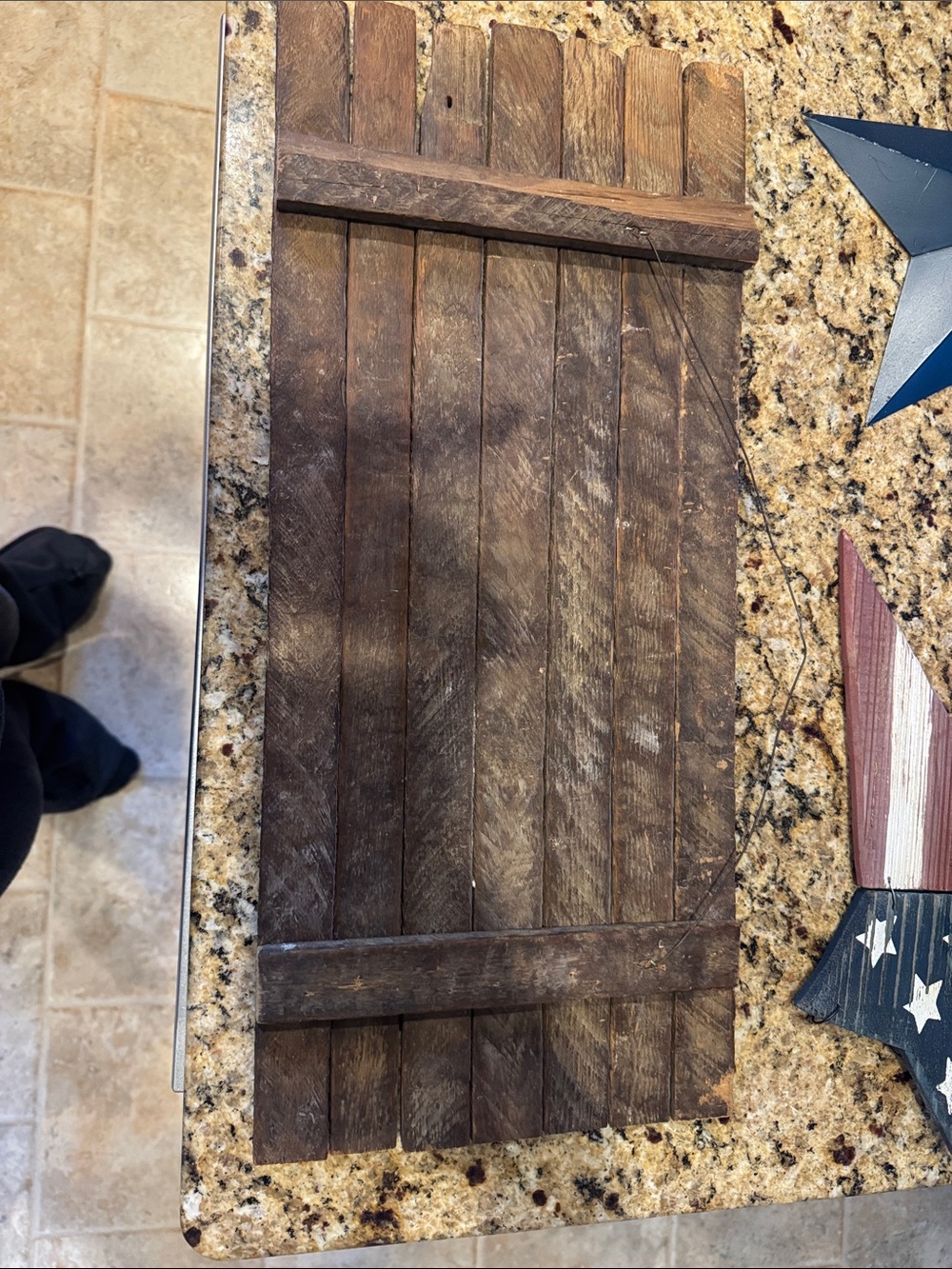 Country Kitchen Wall Sign and Rustic Stars - Red, White, Blue (4 pieces) - Picture 3 of 10